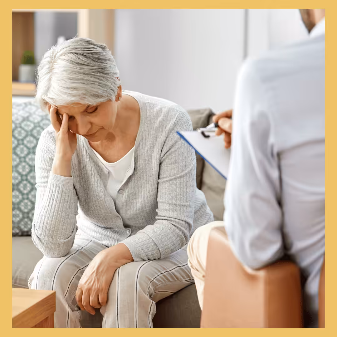 A distressed patient and clinical provider. 